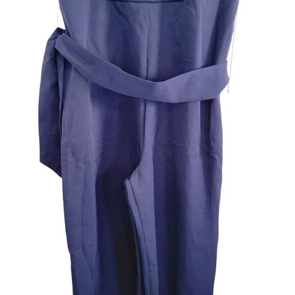 New - Sam Edelman Cropped Jumpsuit Navy Women Size 10 - Picture 6 of 16